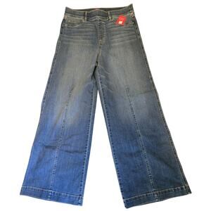 Spanx Seamed Front Wide Leg Pull On Jeans In Vintage Indigo Size XL NWT